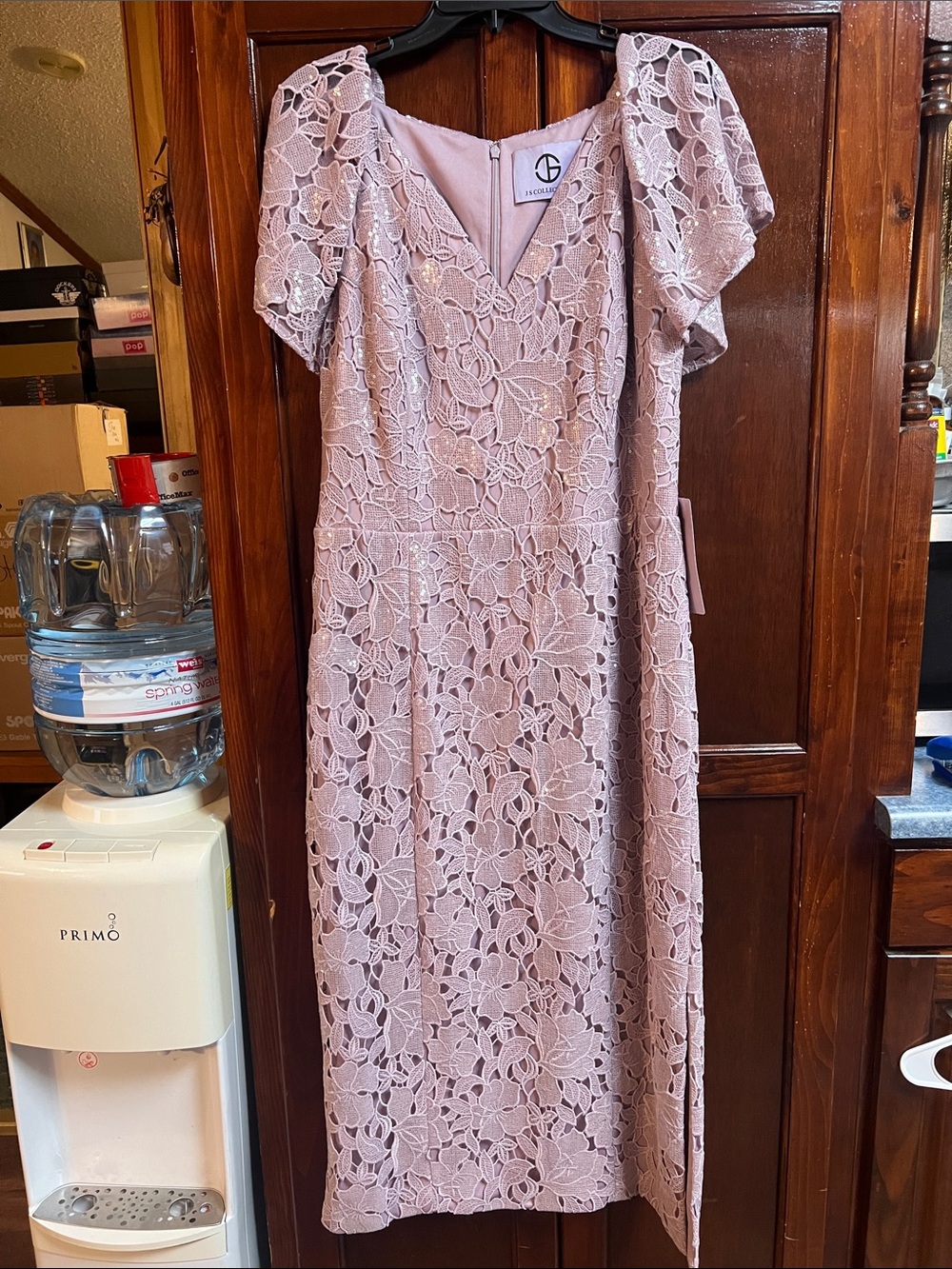 Women’s size 16 JS collections amethyst Samara Puff sleeve tea length dress